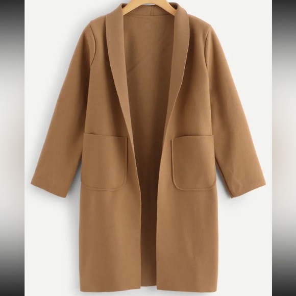 Jackets & Blazers - Shawl Collar Pocket Detail Outerwear